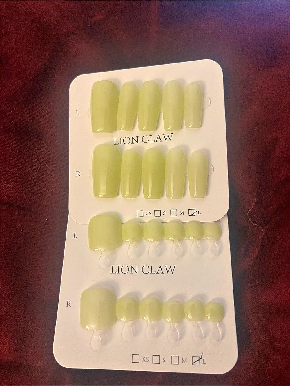 LION CLAW Press-On Nails Yellow NWT